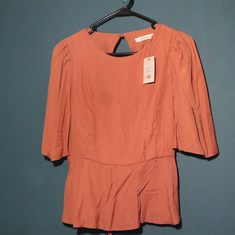 Idem Ditto Open Back Peplum Top NWT